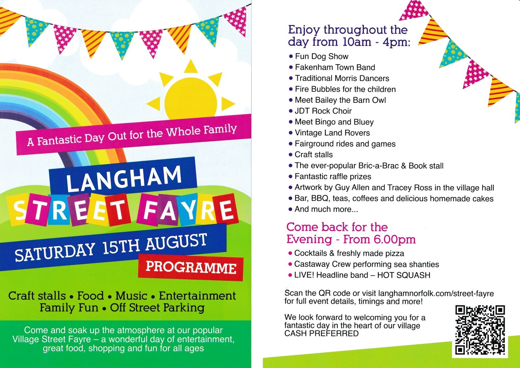 Street Fayre Poster, all information in poster reproduced below